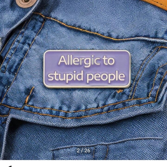 NEW‼️Purple Enamel Pin with Humorous Quote - Picture 2 of 4